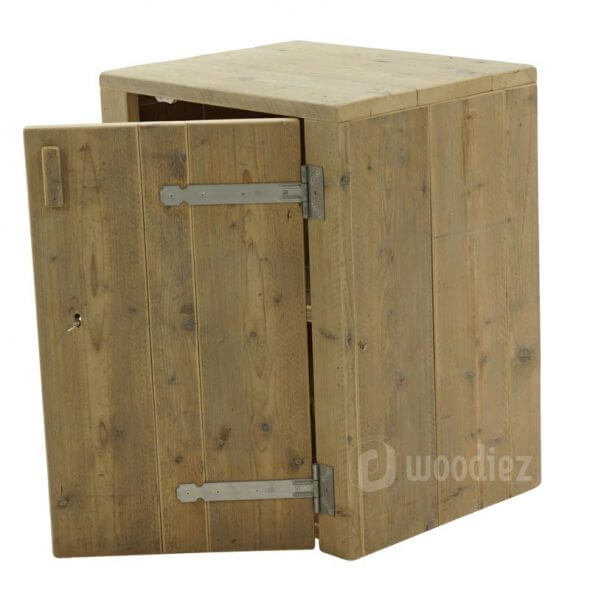 Klein opbergkastje steigerhout huren voor beurs, evenement of feest