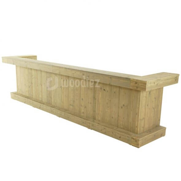 Lange robuuste bar van steigerhout om je gasten te ontvangen huren