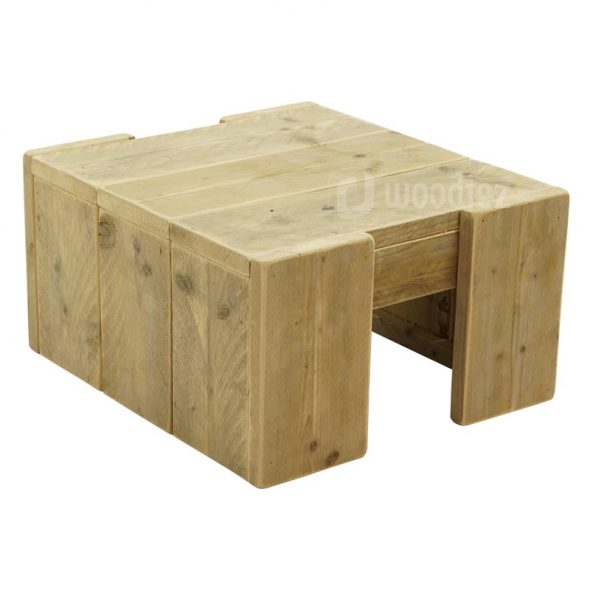 Robuuste steigerhouten salontafel op maat of steigerhouten sidetable op maat