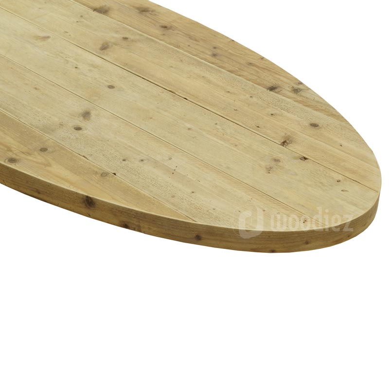 Steigerhouten tafelblad ovaal